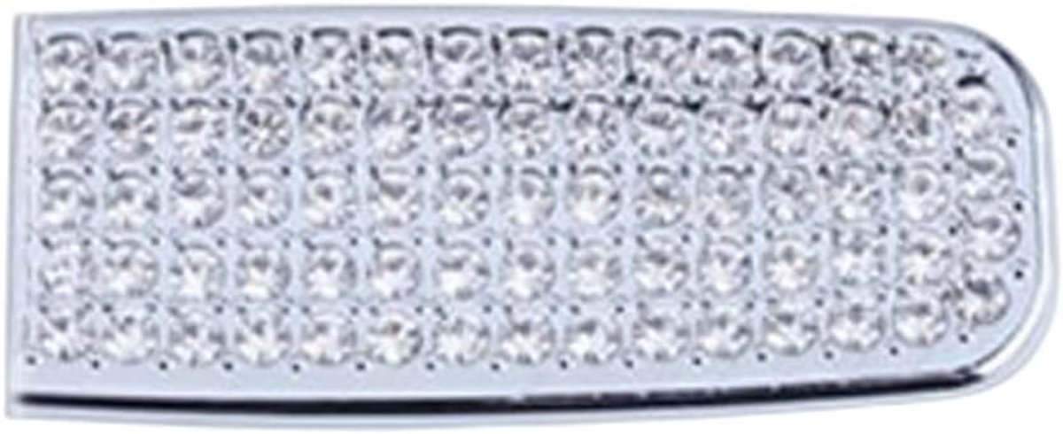 Interieur Trim Bling Accessoires geschikt voor Mercedes Benz Nieuwe A klasse B klasse CLA GLB 2019 2020 Wijziging Vrouwen Strass Crystal Decals Accessoires Copilot storage box hand pull sticker 1pc ZILVER
