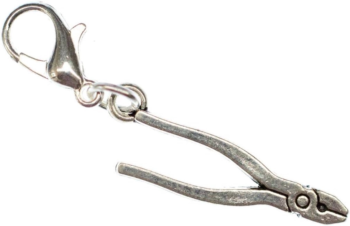 Tang, knijptang, charmgereedschap, combitang, handgemaakt modesieraad, kettinghanger verzilverd, bedelhanger, hanger voor armband, 28mm, Metaal