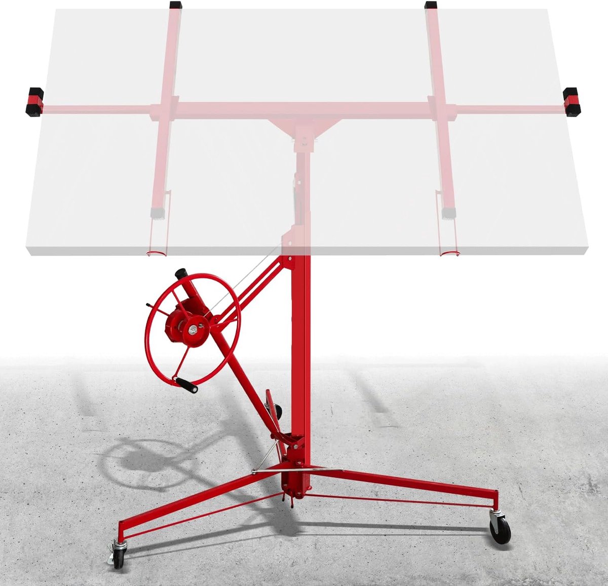 Lifter voor gipsplaat, inklapbaar, met 68 kg draagkracht, rood