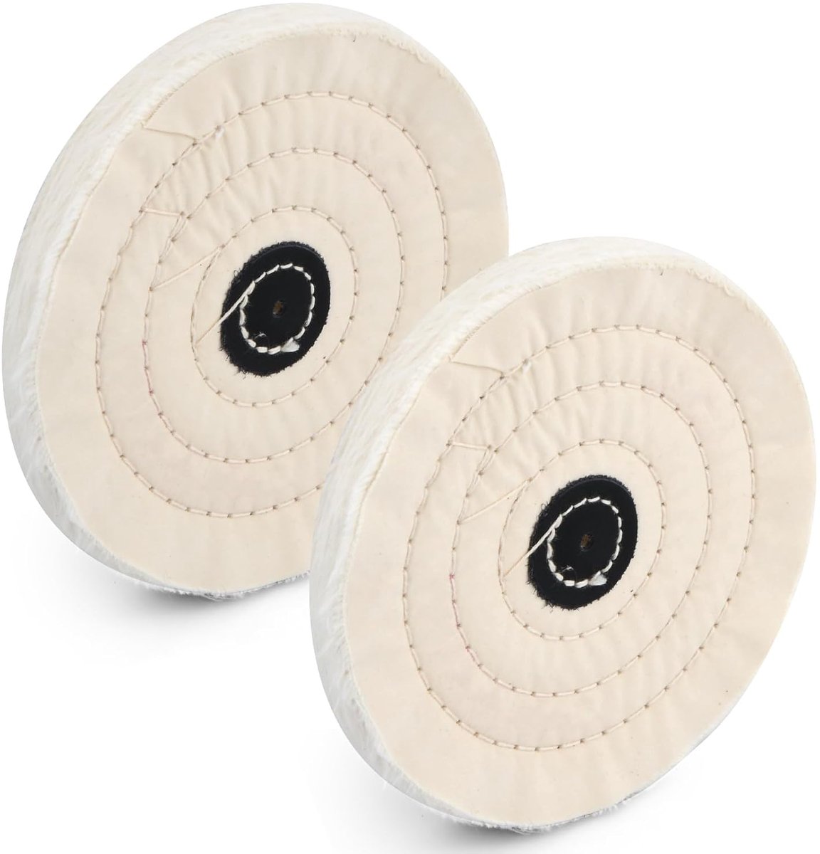 2 stuks 150 mm polijstschijf, polijstschijven van katoenen doek voor tafelschuurgereedschap, bankbuffers, roestvrij staal, chroom (wit, 50 lagen)