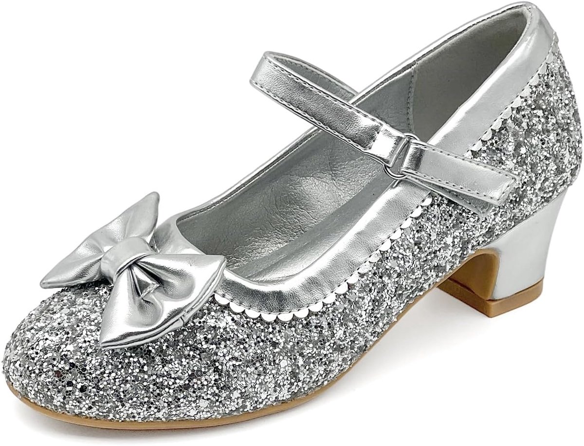 Schoenen voor meisjes, Mary Jane, schoenen met hak met pailletten, dansschoenen voor kinderen, voor feestjes, cosplay, verjaardag, ceremonie, bruiloft, glanzende schoenen