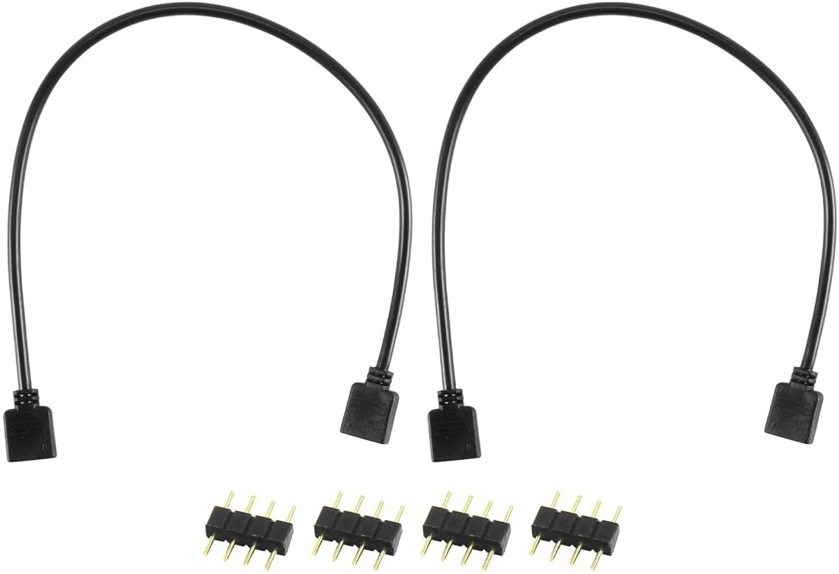 Set van 2 verlengstukken voor 30 cm RGB-lichtstrip, 4-polige aansluiting, verlenging voor RGB-lichtstrips