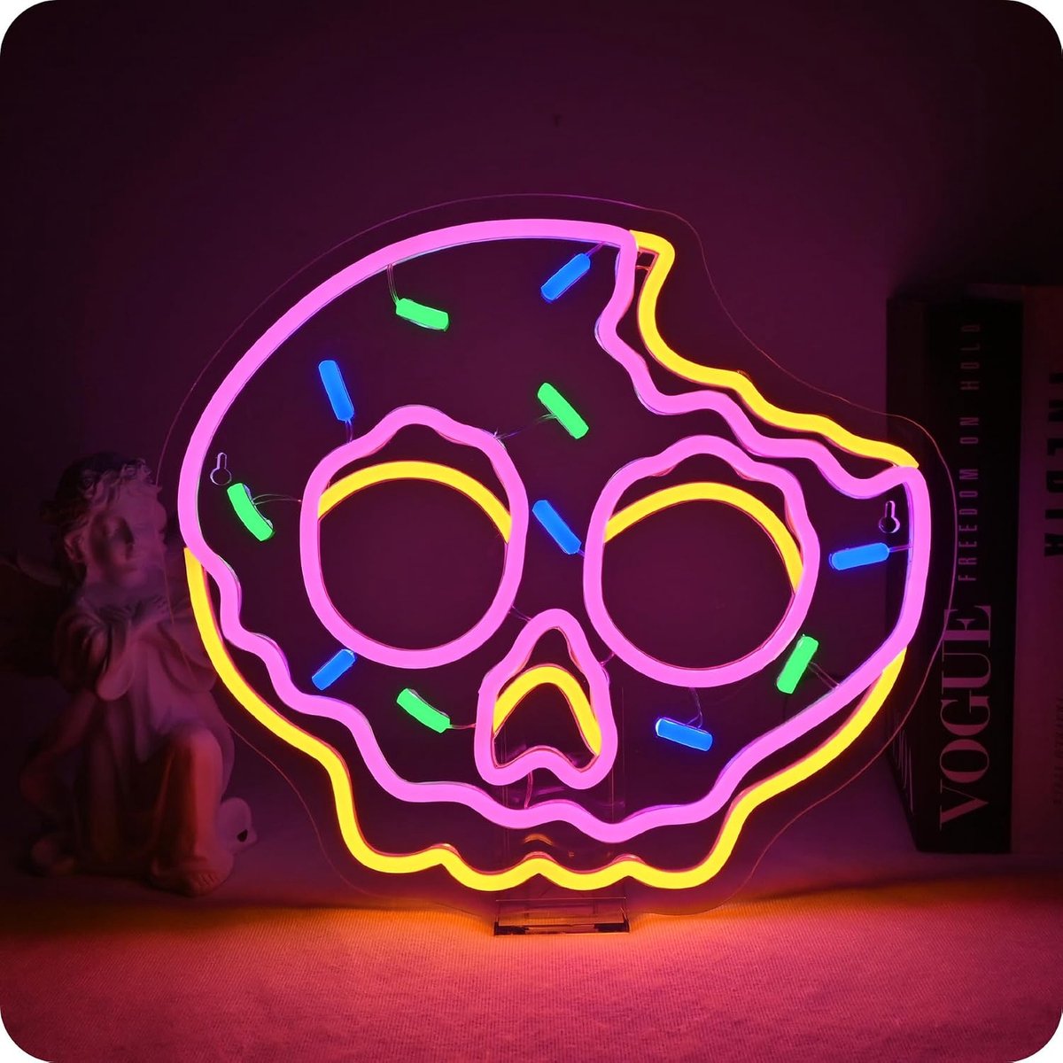 Lichtreclame, led-neonbord, warm wit, letters, neonverlichting, neonbord voor wanddecoratie, USB-dimbare neonverlichting voor slaapkamer, bar, café, club, salon, winkel