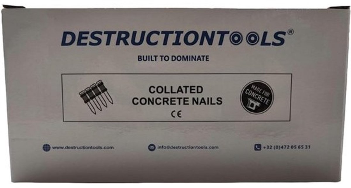 1000x Schietnagels 25mm voor Betontacker in Beton en Steen