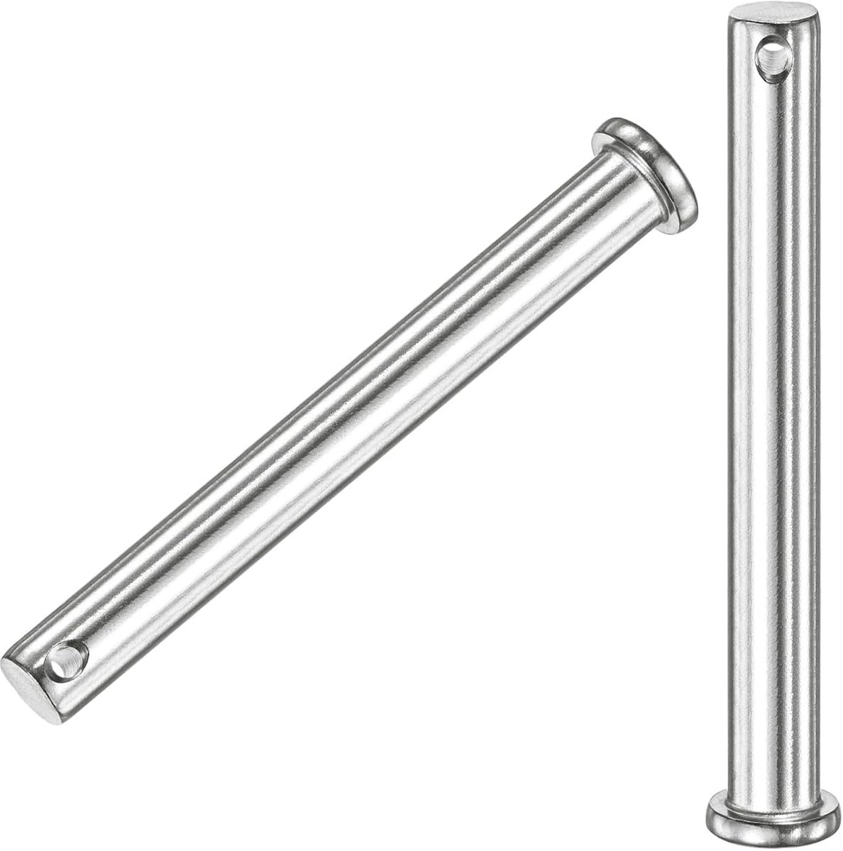 METERXITY Set van 2 vorkkoppen met één gat, M10 x 100 mm, 304 roestvrij staal, platte kop, vorkkoppen voor mechanische verbindingen, vaste onderdelen, scheeps, zadel, hoekgewrichtbouten
