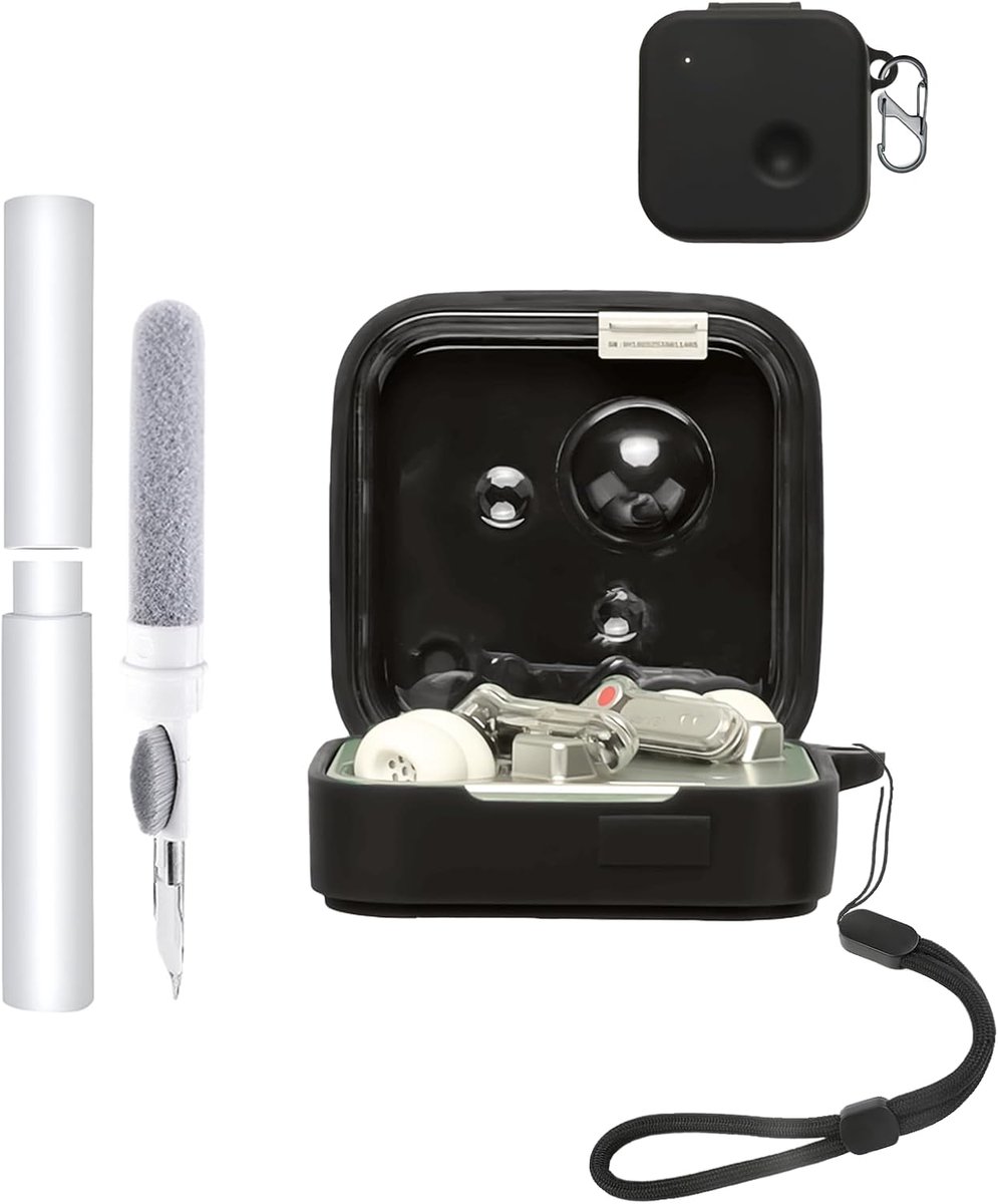 hoes voor Nothing Ear (3) draadloze in-ear hoofdtelefoon, schokbestendig, toergy waterdicht, zacht en duurzaam, met koord, sleutelhanger en reinigingstool, zwart
