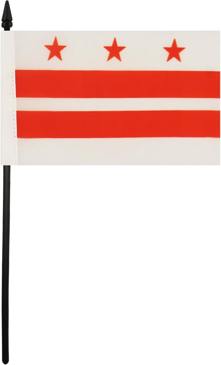 FLAG Tafelvlag Washington DC 15x10 cm Polyester 100D Plastic Voet