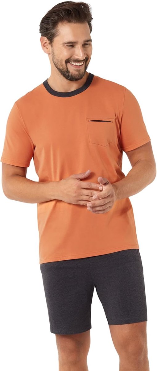 Fashion Herenpyjama van Katoen | Tweedelig Setje met Shirt en Korte Broek | Comfortabele Nachtkleding voor Warme Nachten | Cadeau-idee voor Hem S-3XL