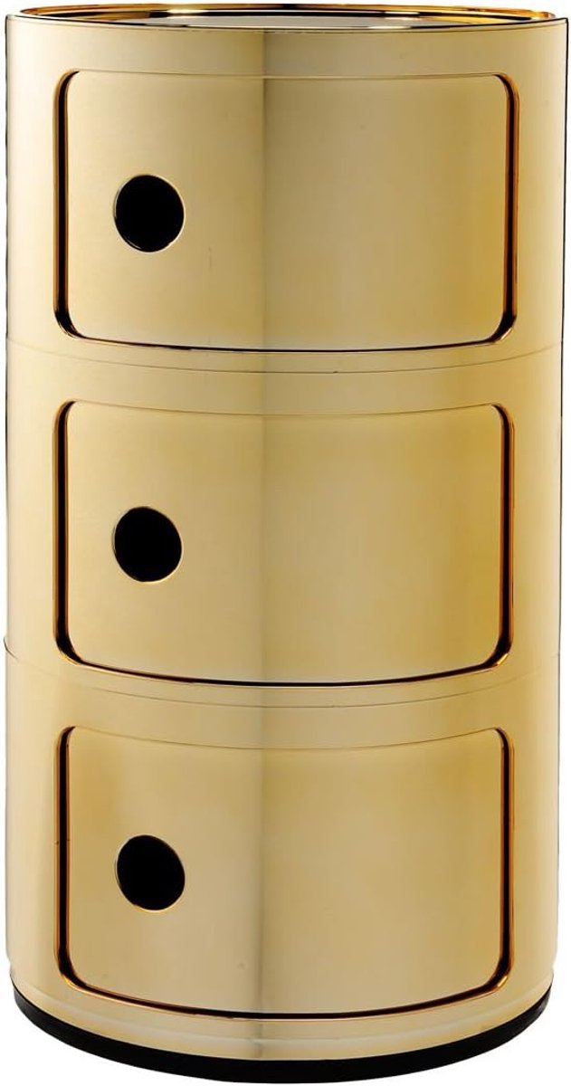 Componibile Opbergruimte, Kunstof, Goud, 32 X 32 X 58.4