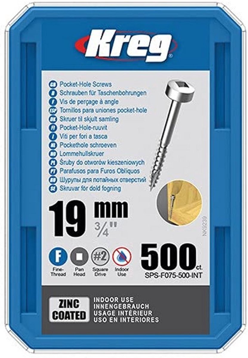 Verbindingsschroeven Fijn 19.1 mm Set van 500