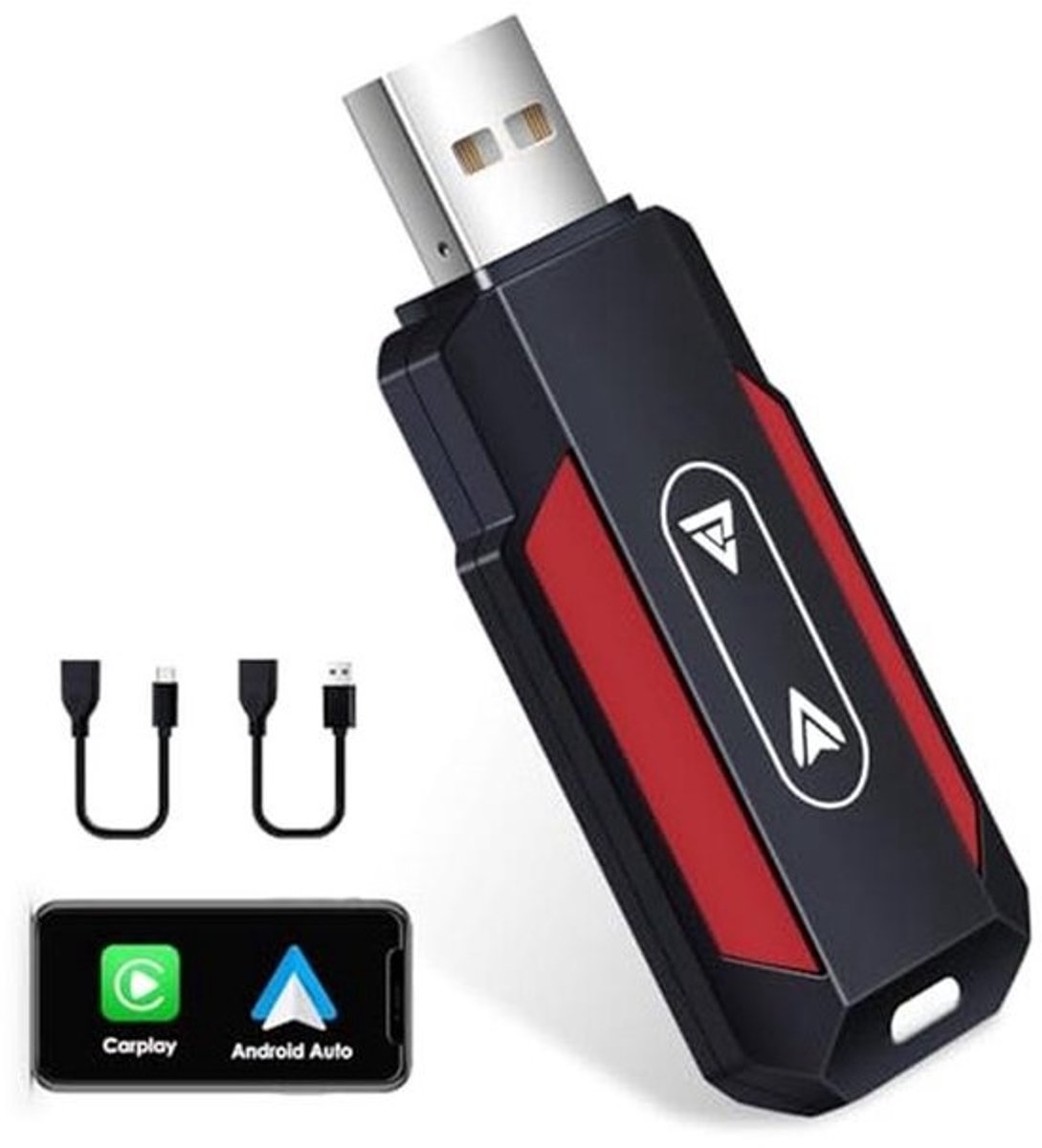 Draadloze Carplay & Android Auto Adapter 2-in-1 - Plug & Play Dongle voor Draadloze Verbinding