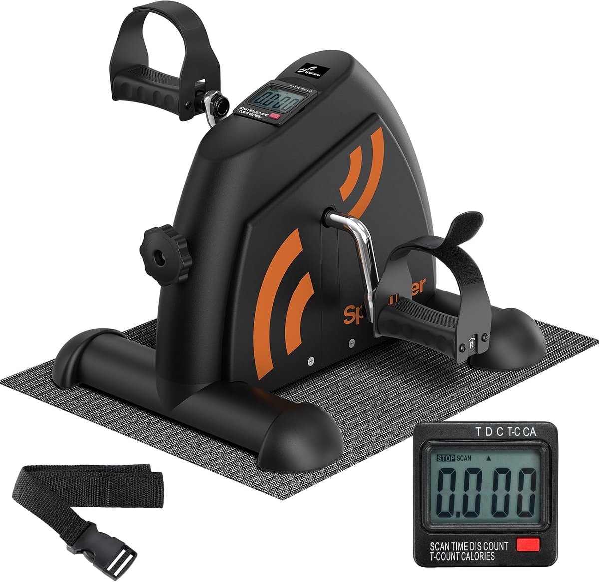 Pedaaltrainer voor Senioren, Mini Fitnessfiets met LCD-Display, Inclusief Antislip Mat