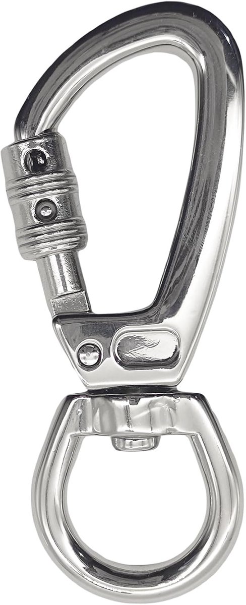 Karabijnhaak met draaipunt van aluminium, met draagvermogen van 400 kg, 360 graden draaibare karabijnhaak voor hondenriem, outdoor, sleutelhanger