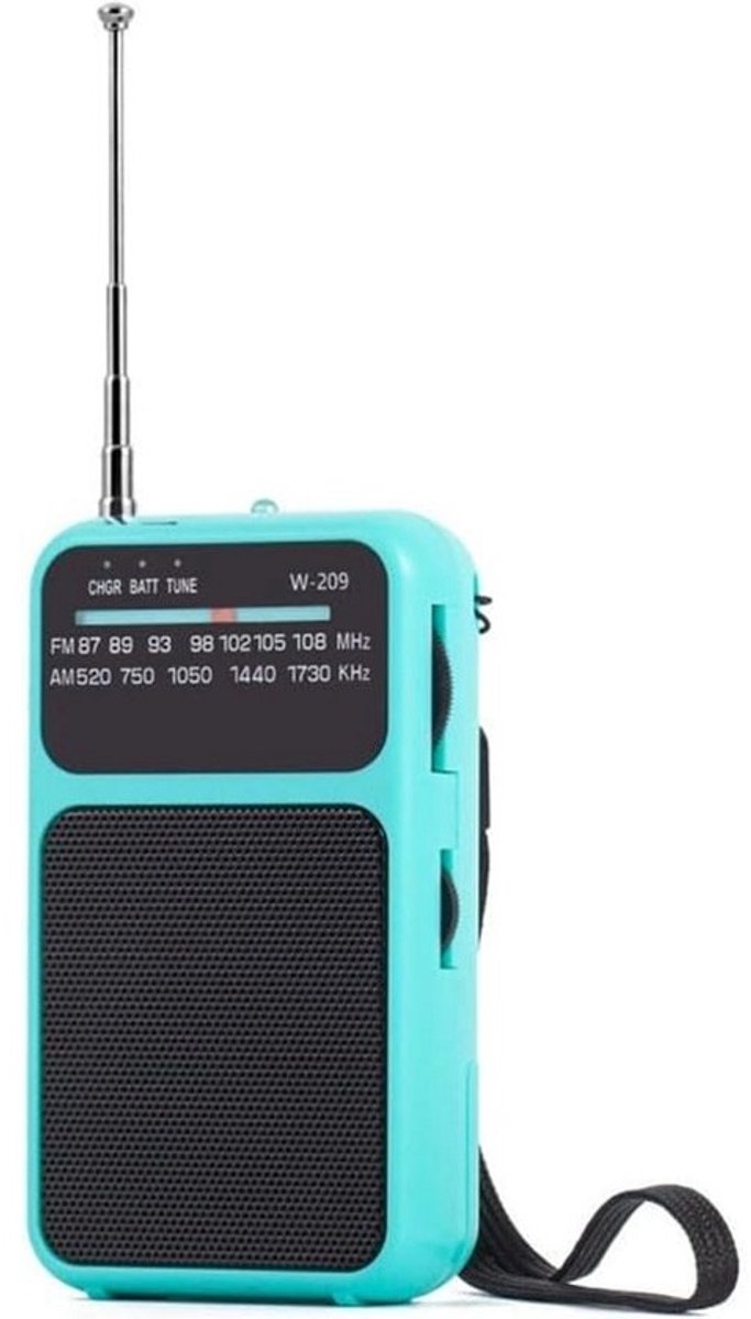 Draagbare AM FM Radio met Telescopische Antenne en Oortelefoon, Compact voor Buiten en Noodgevallen