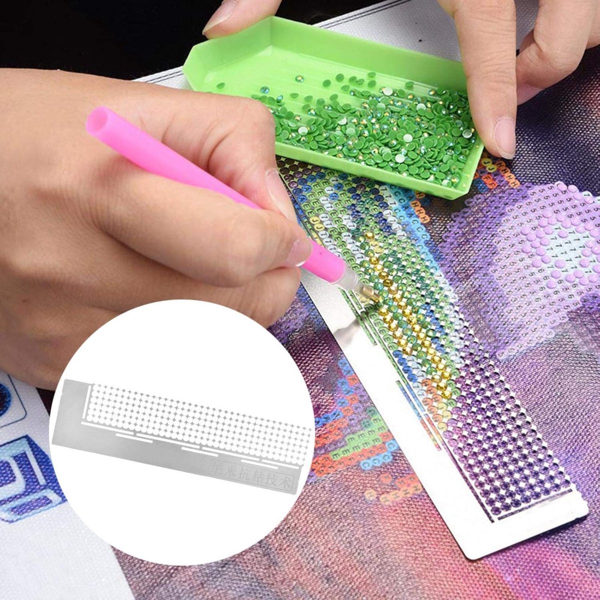 Dailygoods- Schilderen Heerser - Roestvrij Staal - 216 Gaten - Nauwkeurig - Efficiënt - Diamant Schilderen Accessoire - Diamantschilderen
