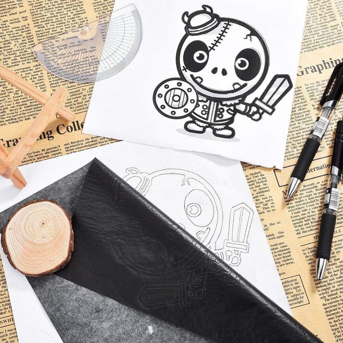 Dailygoods- Carbon Transfer Papier 100 Vellen - Koolstof Kopie Papier - Tracing Papier - Kunst Oppervlakken - Duurzaam Materiaal - Herbruikbaar - Kopi