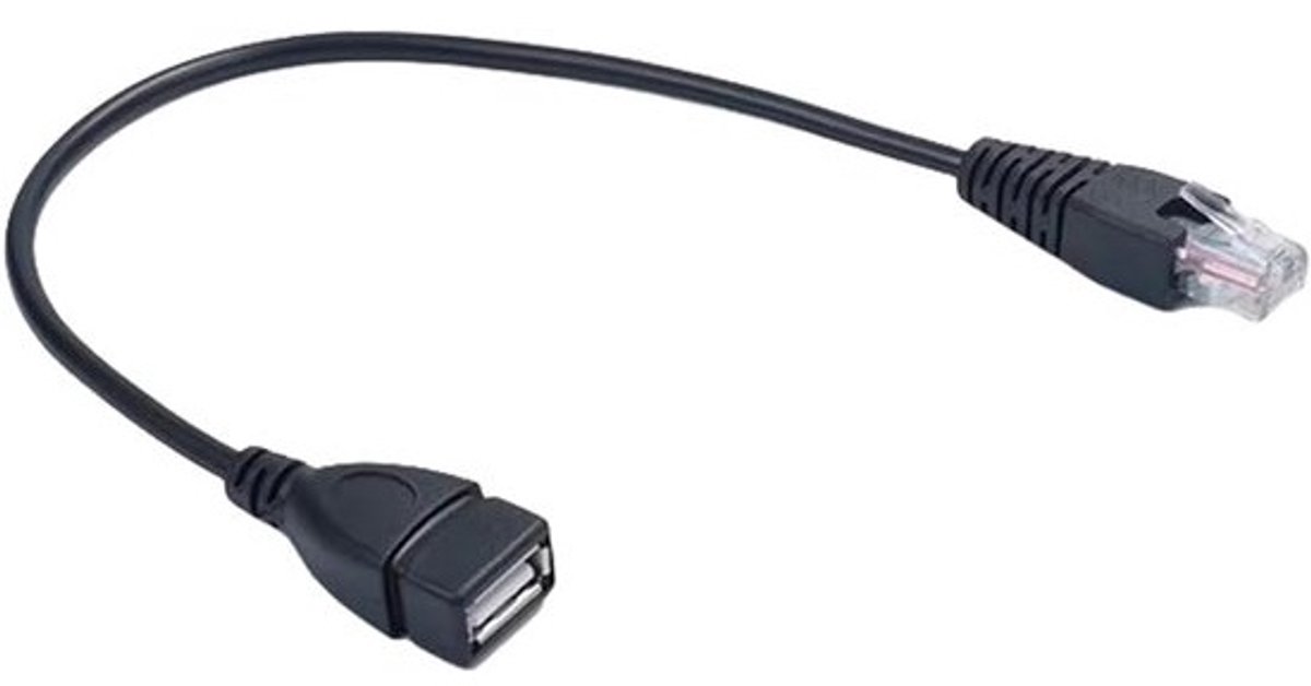 USB naar Ethernet Adapter - Netwerkconverter Kabel - Bedrade Netwerken - Geen Driver Nodig - 30 cm - Zwart