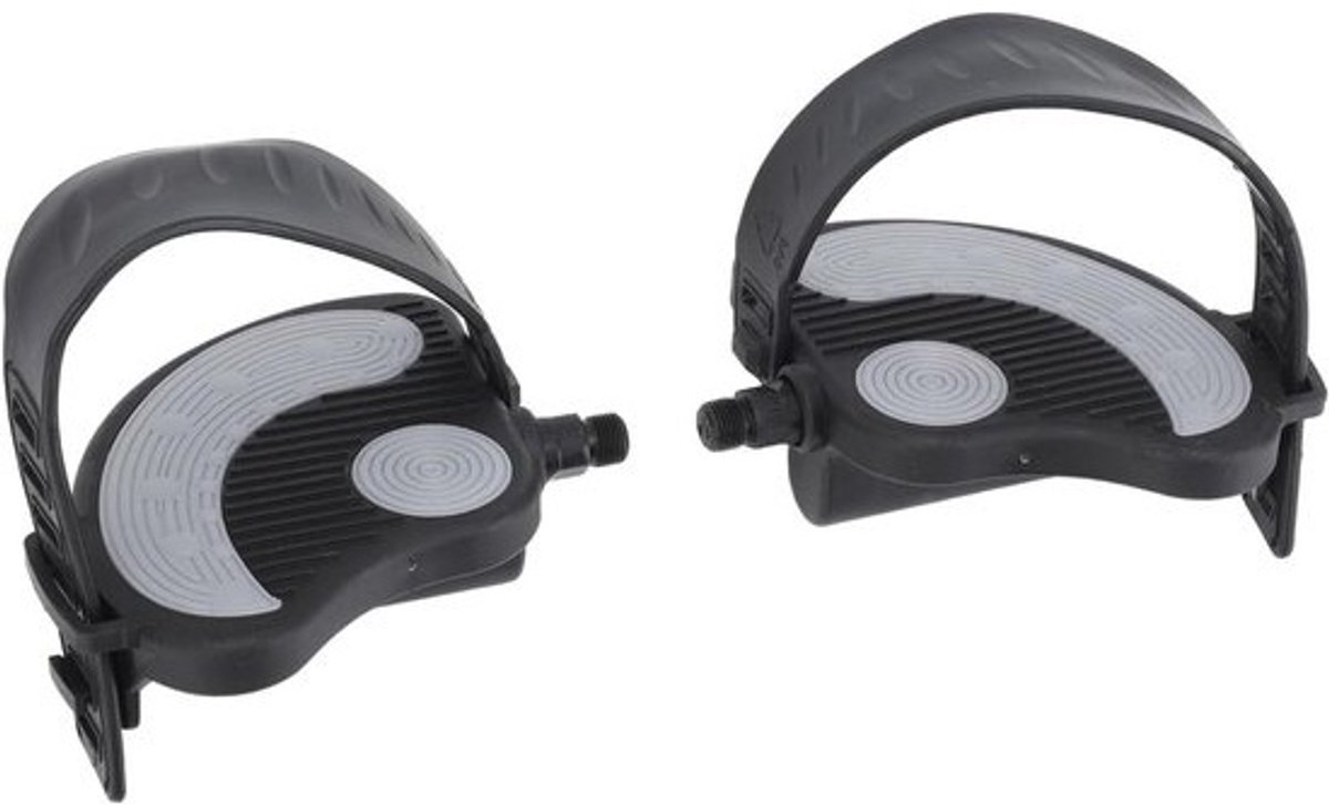 Hometrainer Pedalen - Fiets Pedalen - Thuis Fitness - Verstelbare Riemen - 14x12 cm - Zwart
