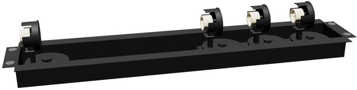 Nysit basisplaat voor 4-lichts opbouwspot, zwart staal, GU10-fitting, lamp niet inbegrepen, 220-240V