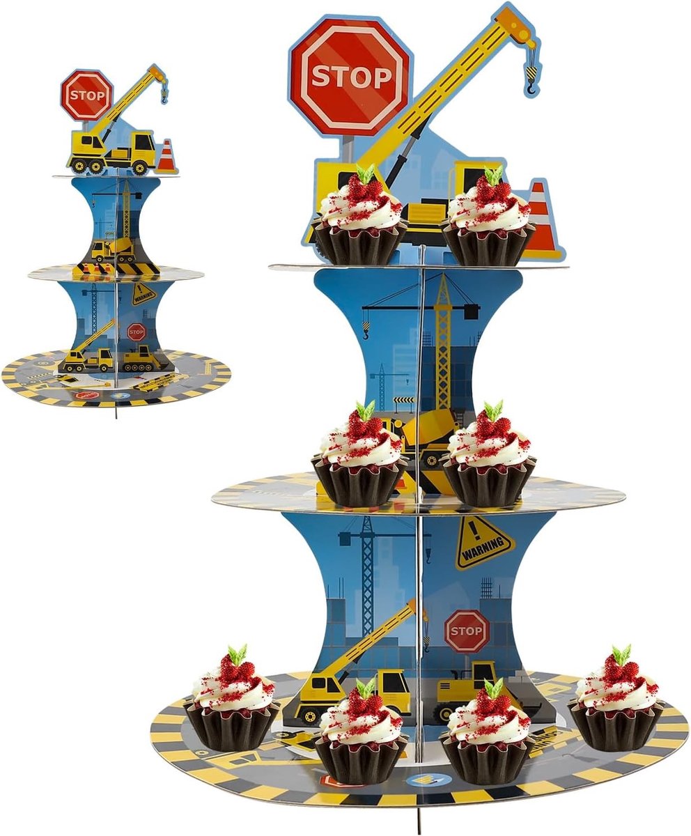 Cupcake standaard voor voertuigen, driedelige cupcake display voor feestjes en evenementen