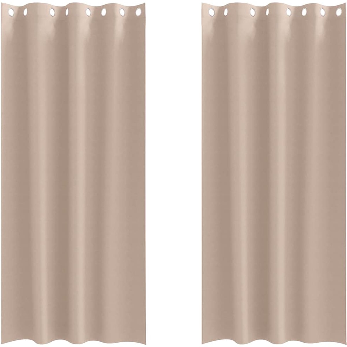vidaXL - Blackout - Gordijnen - met - Ringen - 2 - st - Taupe - 245 - x - 140 - cm - Polyester