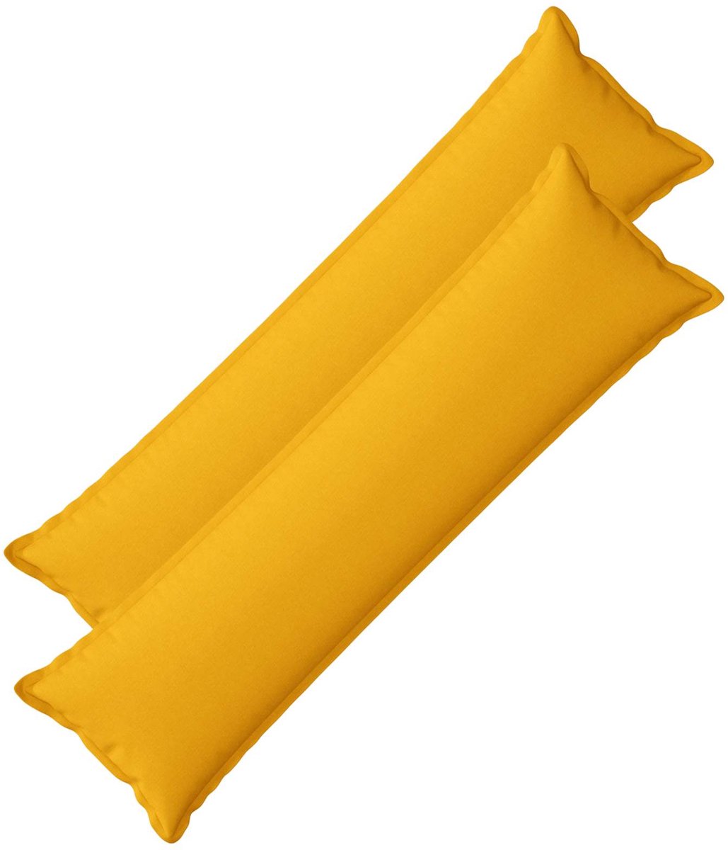 vidaXL Dekenkussen - 2 - st - HOUTEN - Licht - Geel - 40 - x - 145 - cm - Faux - Linnen Lichtgeel