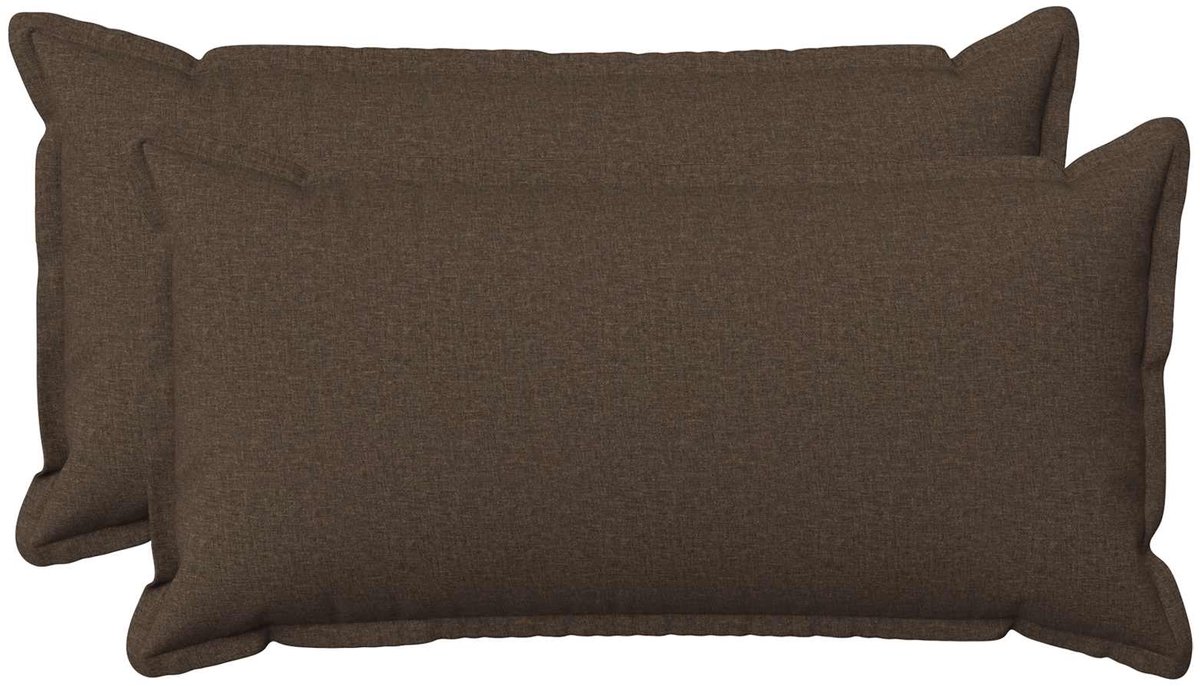 vidaXL Dekenkussen - 2 - st - HOUTEN - Taupe - 40 - x - 80 - cm - Faux - Linnen