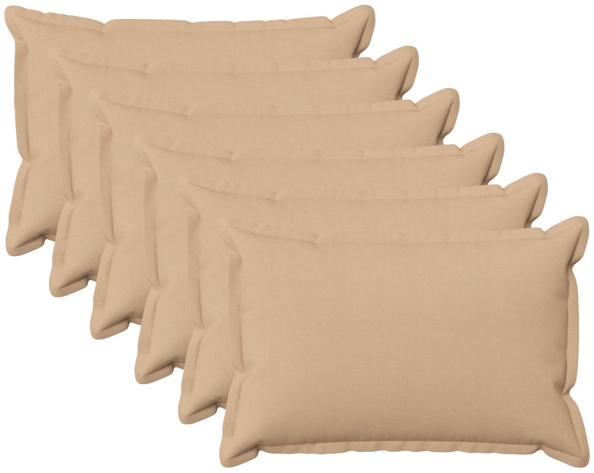 vidaXL Dekenkussen - 6 - st - HOUTEN - Crèmekleurig - 30 - x - 50 - cm - Faux - Linnen