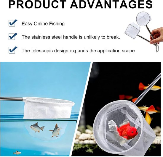 8/10 cm mini-schepnet voor aquarium, 2 stuks — afbeelding 4