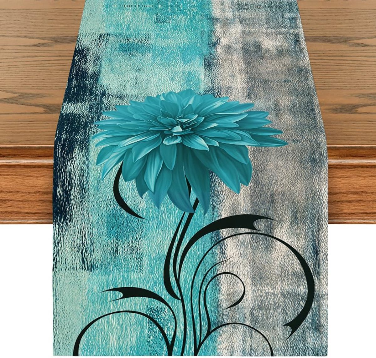 Tafelloper Wasbaar Bloemen Tafelloper Smalle Tafelkleed Decoratieve Tafelrunner Voor Eettafel Keukentafel Salontafel Feest Decoratie Woondecoratie (33*180cm)