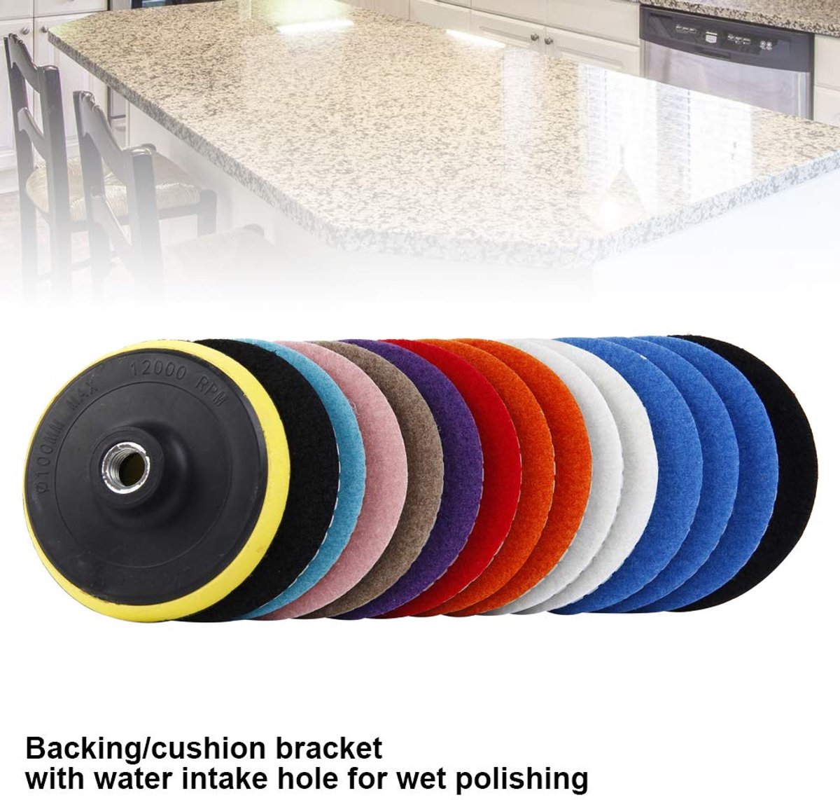 Diamant Polijstschijven - Voor nat en droog gebruik - 15 stuks - 4 inch