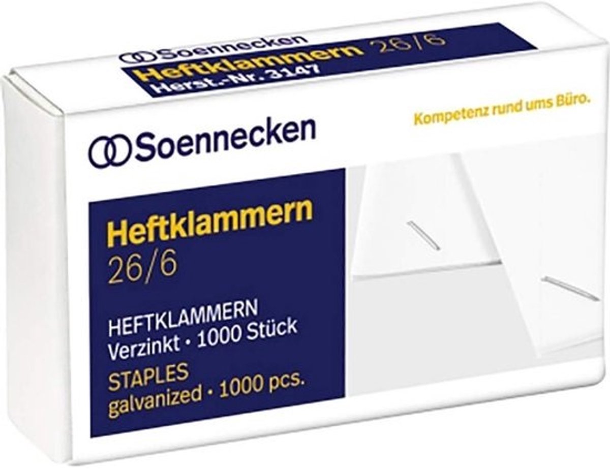 Verzinkte nietjes 26/6 voor nietmachine