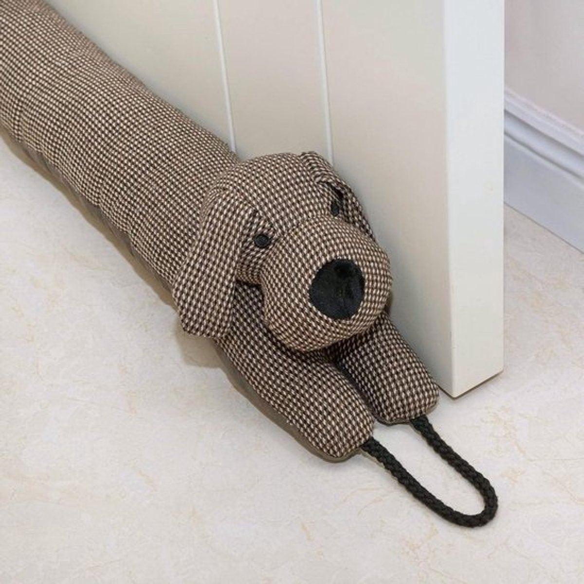 Tochtstopper Hond - Windstopper Deur - Huis Warm Houden - Verzwaard Met Zandzakken - 91 cm - Bruin