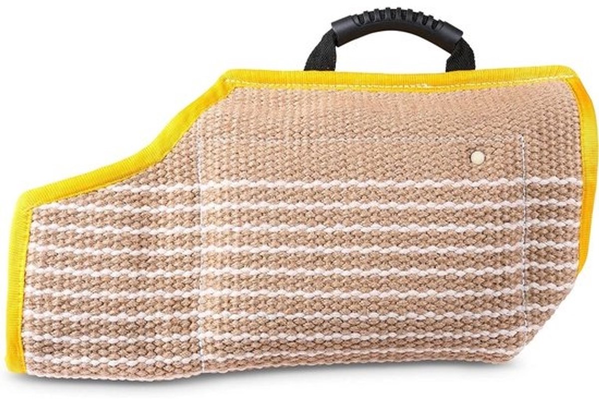 Honden Bijtmouw - Trainingshulp - Hondentraining - Sterke Jute Constructie - 52x30 cm - Geel