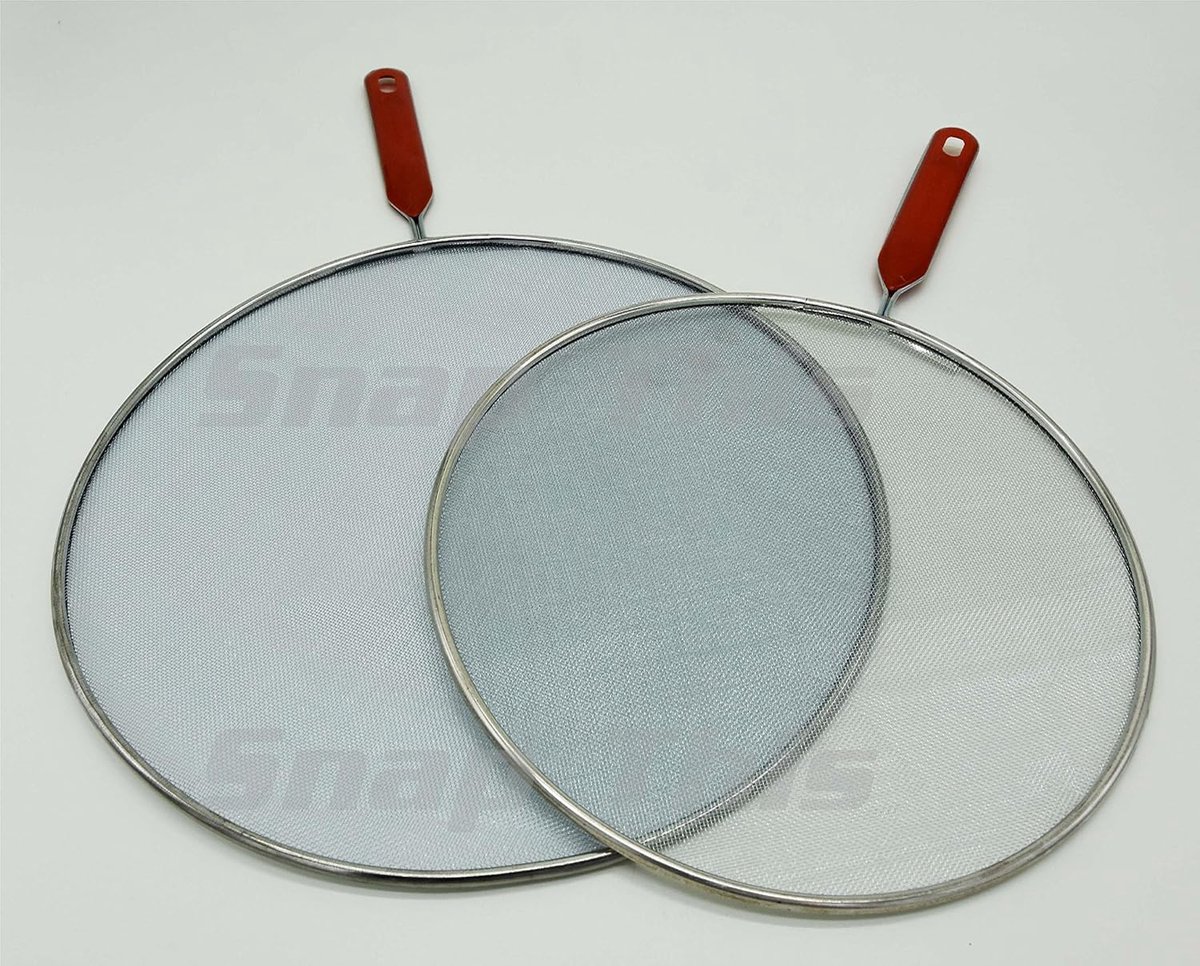 Splatter Guard Set - 29cm & 25cm - Set Frying Pan Anti Splash Screen Cover Mesh Metaal Bedraad
