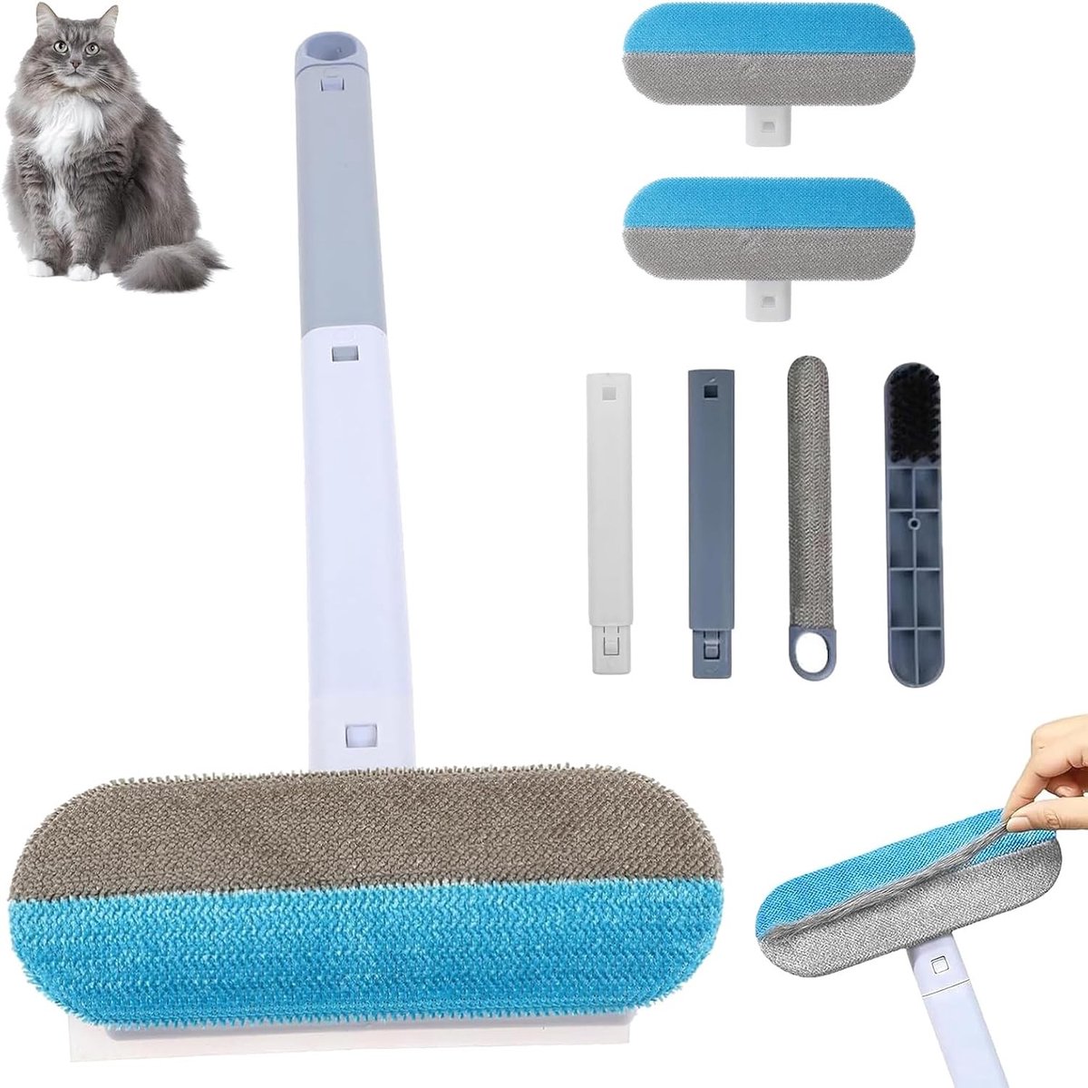 Set van 2 Hondenharenverwijderaars - 3 in 1 Multifunctioneel, Herbruikbaar - Effectief voor Honden- en Kattenharen, Ideaal voor Meubels, Vloerkleden en Kleding