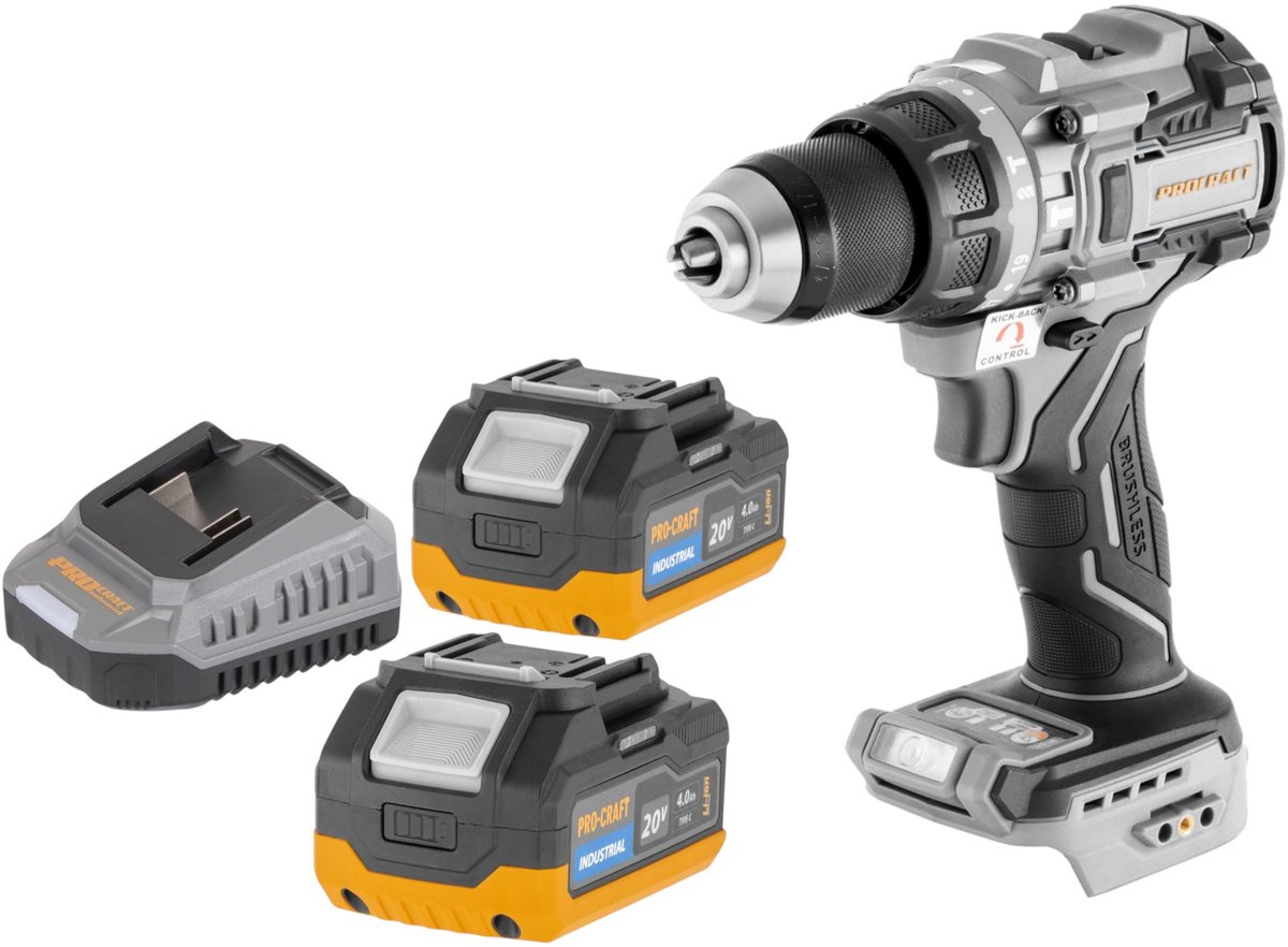 ProCraft Industrial CD20C-BB accu-klopboorschroevendraaier 20 V 120 Nm borstelloos Solo - zonder accu, zonder oplader