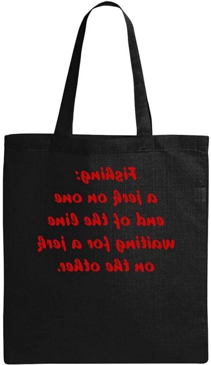 Katoenen Draagtas - Boodschappentas Herbruikbaar - Boodschappen Doen - Natuurlijk Materiaal - 38x42cm - Zwart
