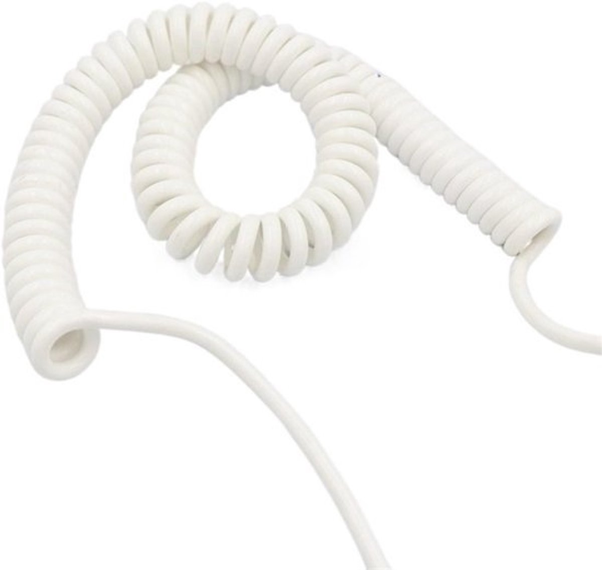 Verlengkabel Spiraal - Veerkabel Draad - Flexibele Verbindingen - Rekbaar Tot 8 Meter - 6 Aders 26AWG - Wit