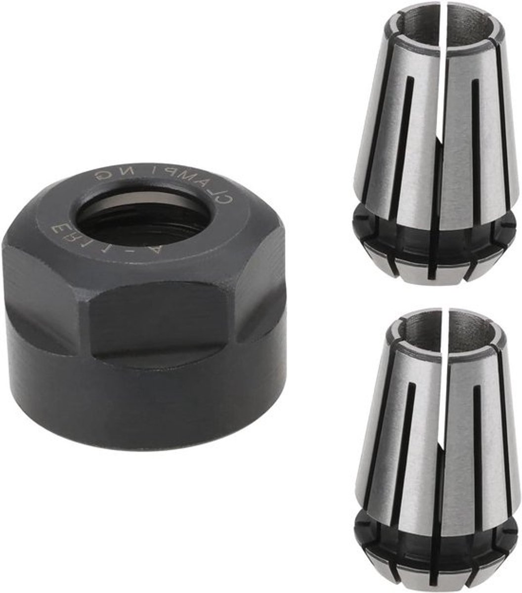 Spantang en Klemmoer Set - Frees Spindelhouder - Precisiebewerking - AAA-rang Precisie - 1/4 Inch - Zilver