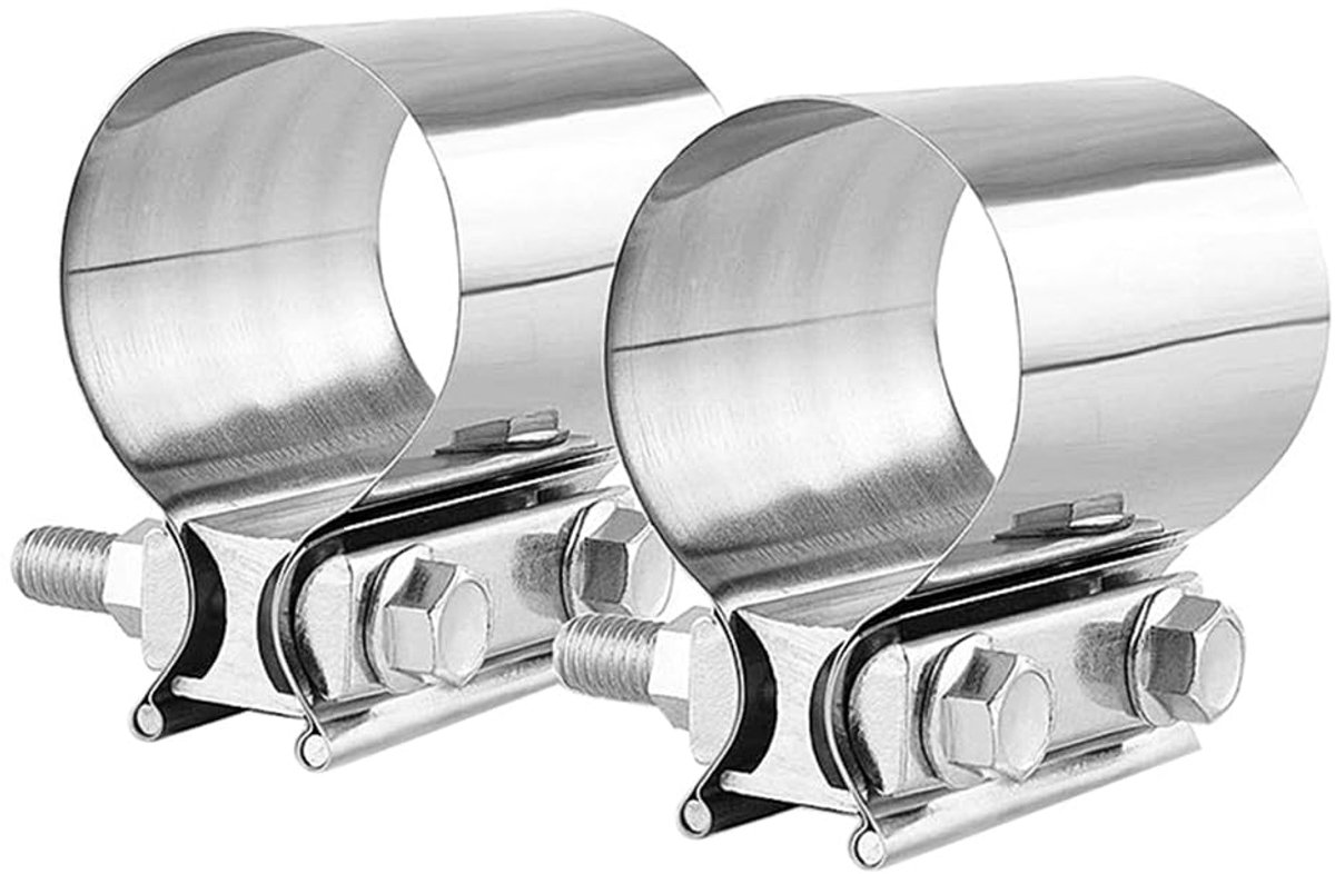 Dailygoods- Uitlaatbandklemmen 2-pack - Roestvrij Staal - 3 Inch OD - Lekvrije Verbinding - Eenvoudige Installatie - Schokbestendig - Uitlaatklem