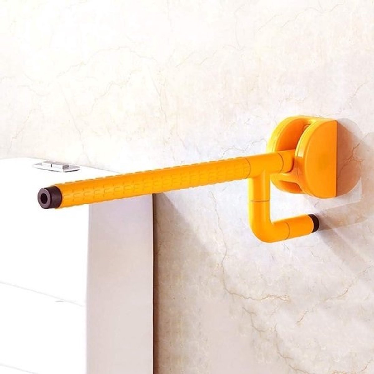 Badkamerhandgreep - Veiligheidsbeugel Toiletsteun - Veiligheid en Stabiliteit - Opklapbaar Ruimtebesparend - 60 cm - Geel