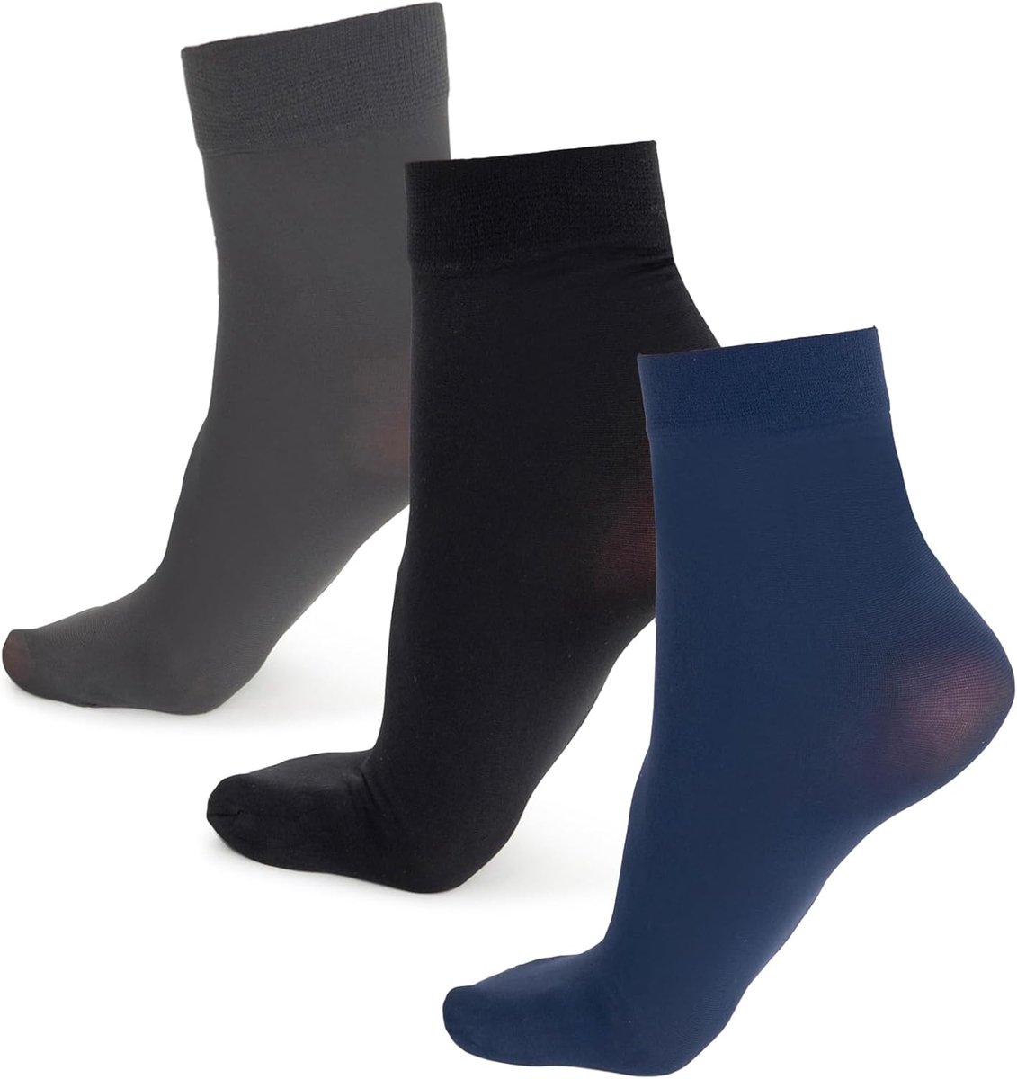 Damessokken boven de enkel, effen, 40 DEN, ondoorzichtig, microvezel, mat, klassiek, met comfortabele band, eenheidsmaat, casual, kantoor Mira