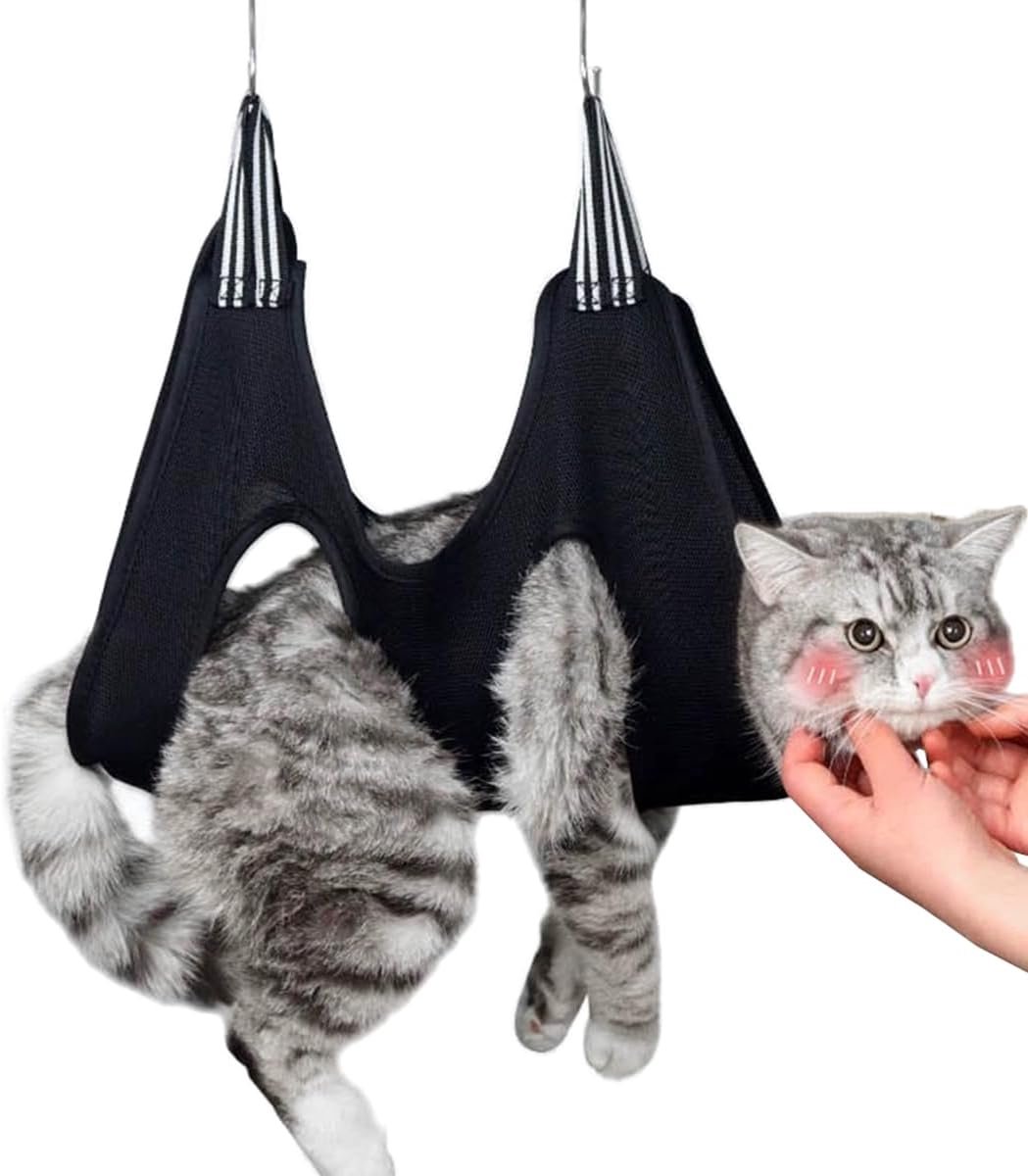 Dailygoods- Kattenverzorgingszak - Ademend/hangmat - Verzorgingssling - Trimhulpmiddel - Zacht materiaal - Kalmeert huisdieren - Verzorgingshangmat