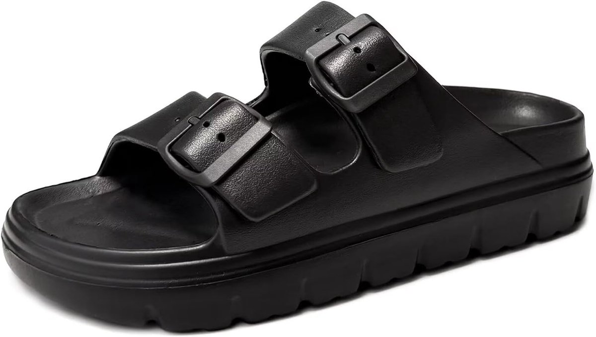 Platformsandalen voor dames, met boogondersteuning, zomerstrandsandalen met verstelbare gespen, comfortabele, lichte EVA-sandalen met ultrazachte kussens