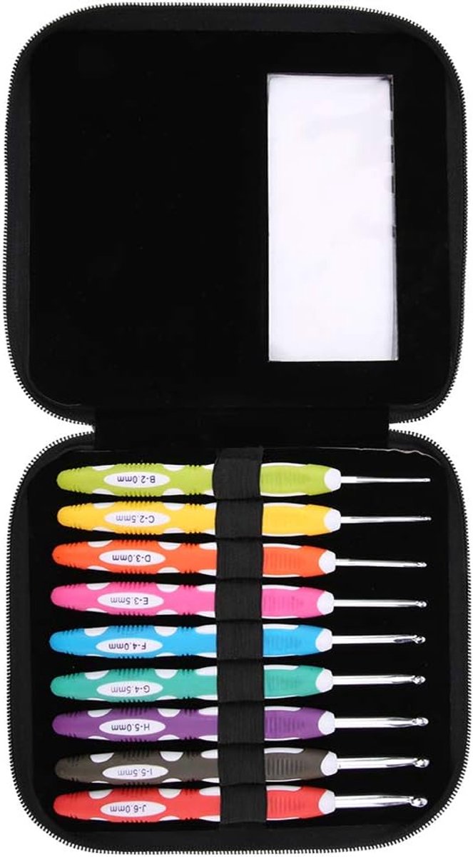 Haaknaalden Set Breien Ergonomische Haaknaald Set Haaknaald Set Gladde Naald Gereedschap Ergonomische Plastic Handvat Aluminium Haken (PU-verpakking)