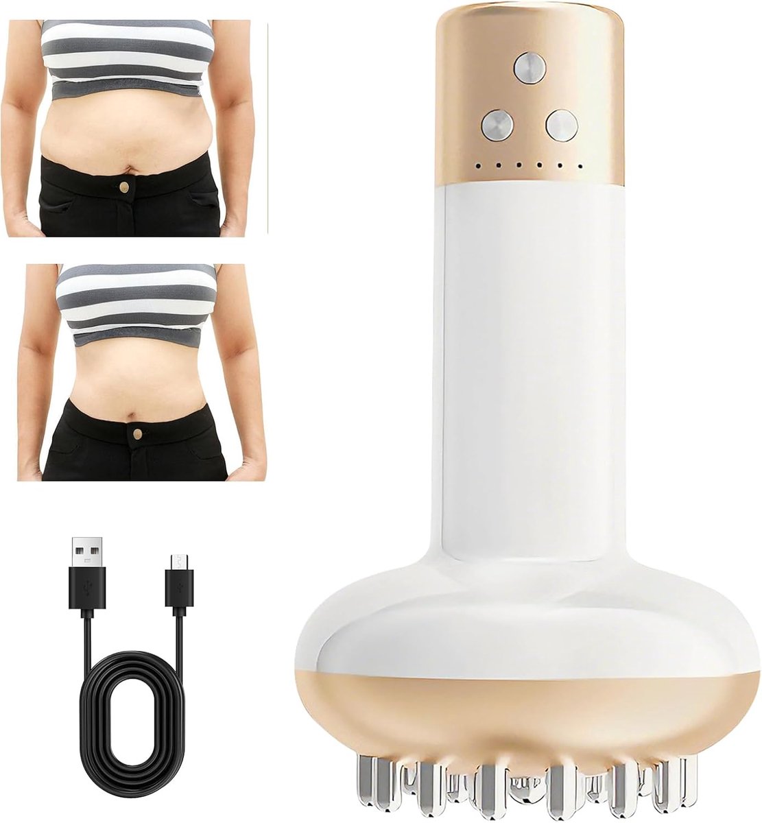 Lymfedrainageapparaat, lichaamsmassageapparaat, USB-oplaadbaar, anti-cellulitis-massageapparaat, handig design, elektrisch massageapparaat, met verwarmingsfunctie voor