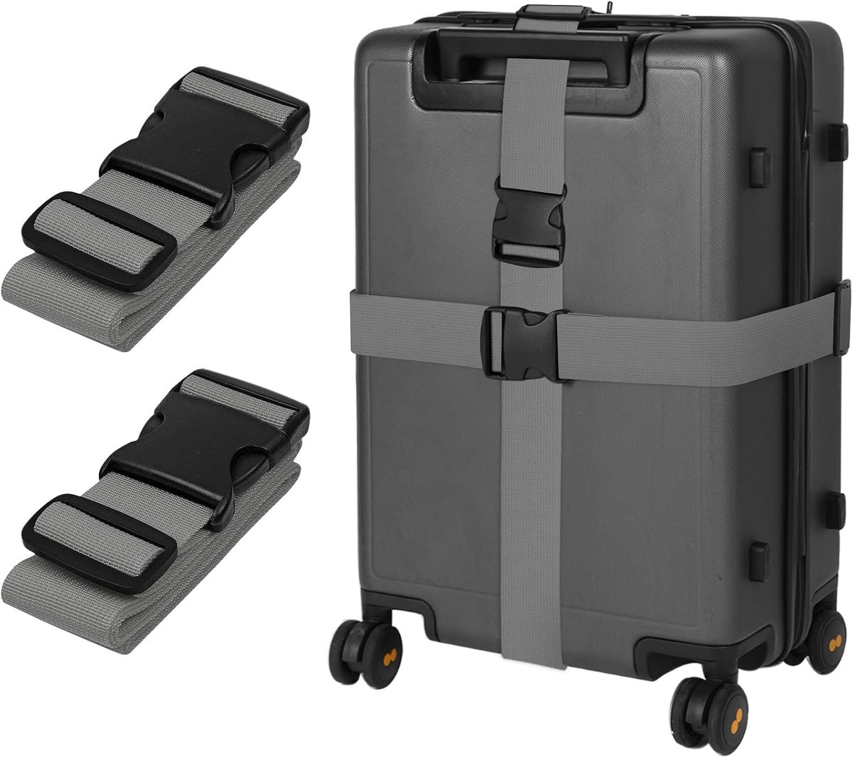 kofferriem 195 cm lang - set van 2 bagageriemen, verstelbare bagageriem voor koffer en bagage