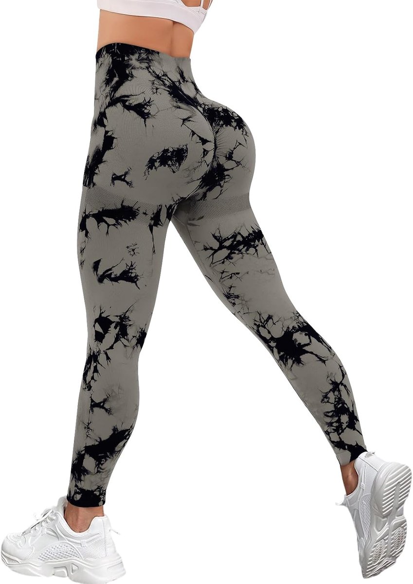 Sportlegging voor dames met hoge taille, elastische push-up-legging zonder naden, sportkleding voor yoga, fitness, pilates, training