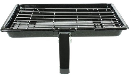 Grillpan met rek - Ovenpan accessoire - Oven koken - Afneembaar handvat - 38x28x4 cm - Zwart — afbeelding 2